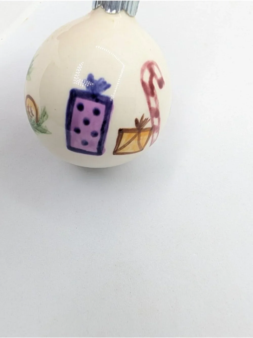 Shiny Brite USA 1981 Suzi Long Ceramic Christmas Ornament Handpainted 2”
